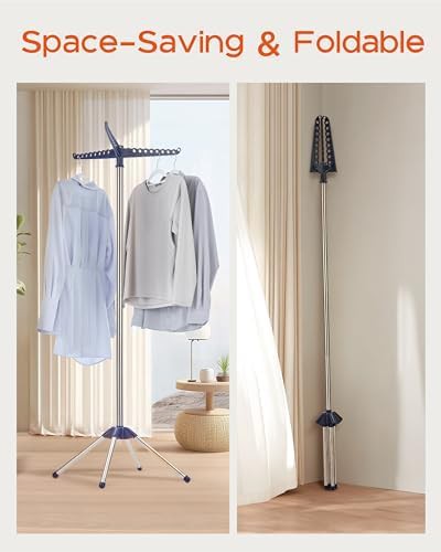 Blue tripod rotating clothes rack — photo 3