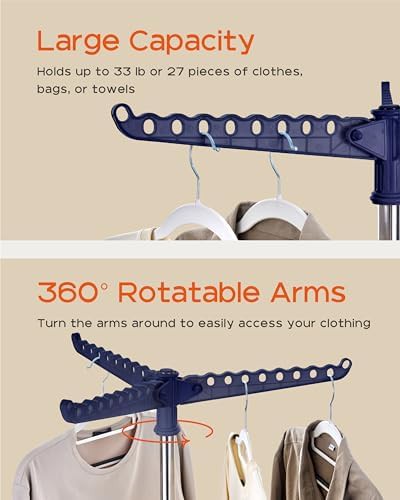 Blue tripod rotating clothes rack — photo 4