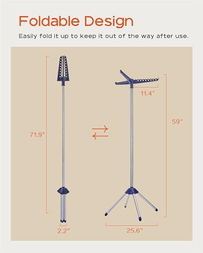 Blue tripod rotating clothes rack — photo 5
