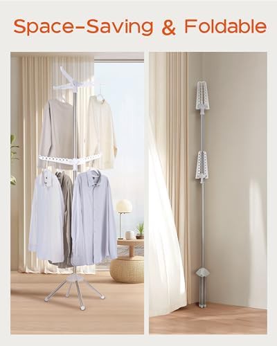 White two tier rotating laundry rack — photo 3