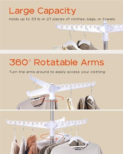 White two tier rotating laundry rack — photo 4