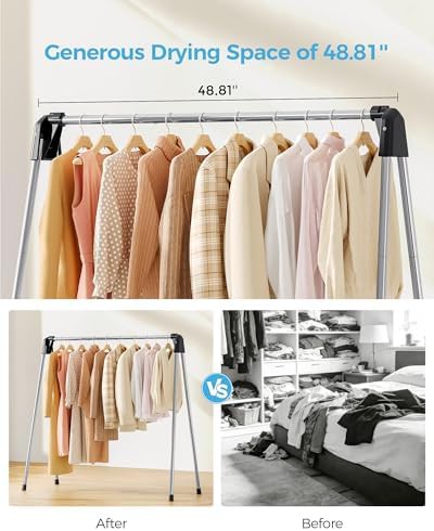 Heavy duty stainless steel collapsible clothes rack