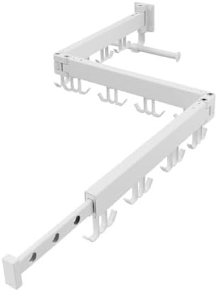 Wall mounted tri-fold white drying rack