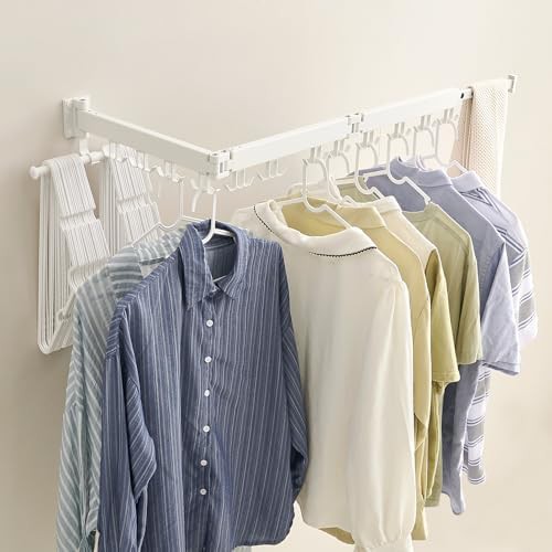 Wall mounted tri-fold white drying rack — photo 5