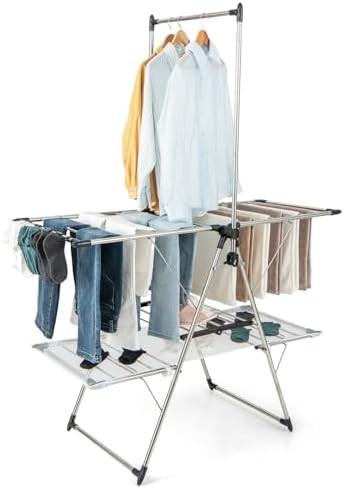 Foldable six level laundry drying stand