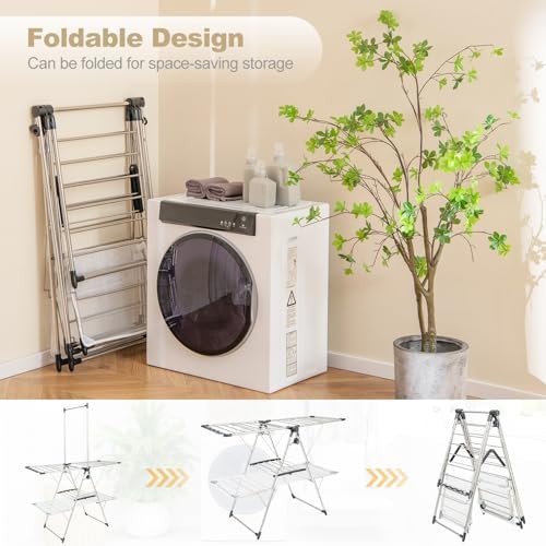 Freestanding foldable gullwing laundry dryer — photo 4