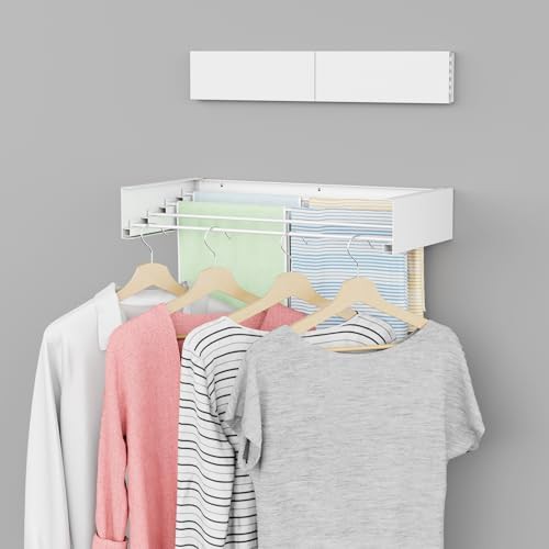 White aluminum 23.6 inch retractable rack