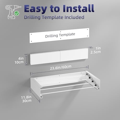 White aluminum 23.6 inch retractable rack — photo 3