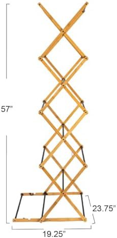 Black bamboo adjustable folding laundry rack — photo 3