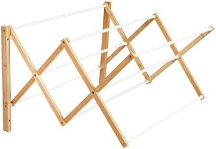 White wall mount extendable drying rack