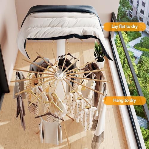 Tripod rack with sixteen wooden poles — photo 4