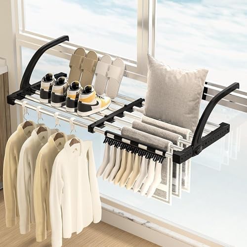 Retractable stainless steel balcony railing rack — photo 5