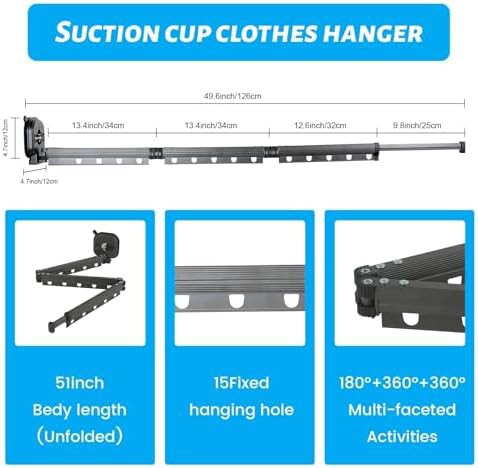 Suction cup wall mounted laundry rack — photo 3