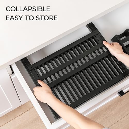 Two tier bamboo collapsible dish rack — photo 4