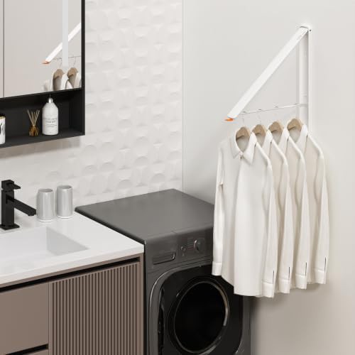 Folding wall mounted laundry hanger rack — photo 3