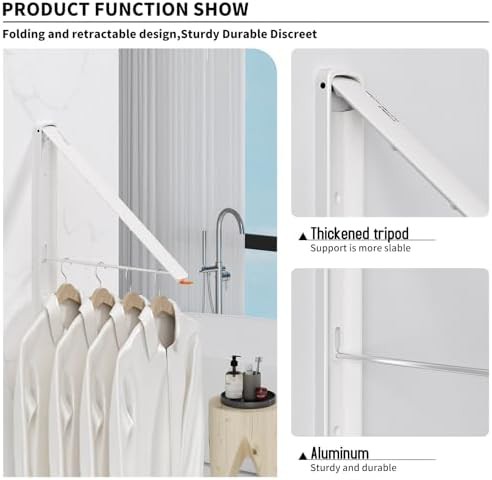 Folding wall mounted laundry hanger rack — photo 5