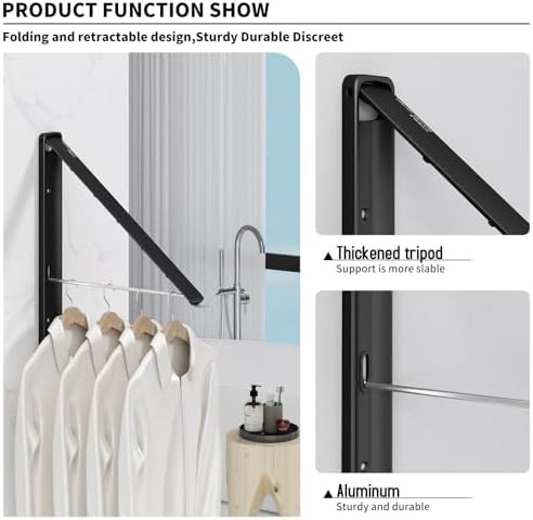 Compact folding wall clothes hanger rack — photo 5