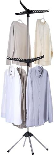 Black two tier rotating laundry rack