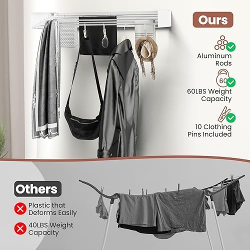 Ascend lifestyle tri fold wall mounted drying rack — photo 5