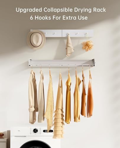Wall mounted white aluminum folding rack — photo 3