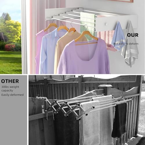 Wall mounted white aluminum folding rack — photo 5