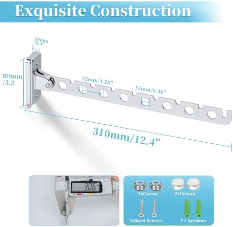 Polished chrome wall mounted folding hangers — photo 3