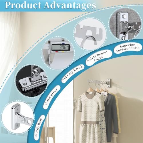 Polished chrome wall mounted folding hangers — photo 5
