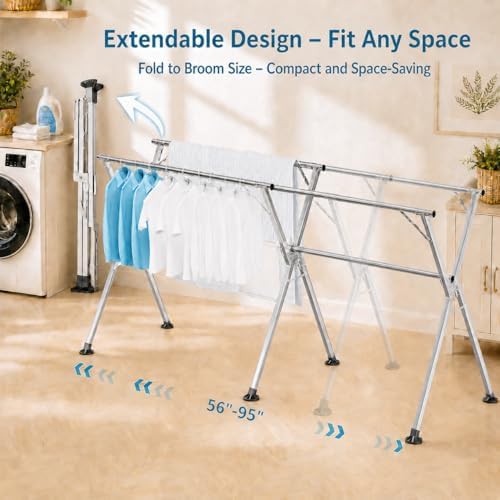 Large windproof indoor outdoor garment rack — photo 3