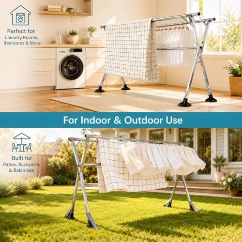 Large windproof indoor outdoor garment rack — photo 4