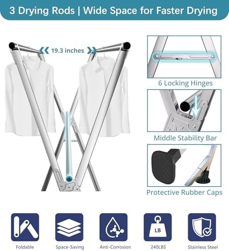 Large windproof indoor outdoor garment rack — photo 5