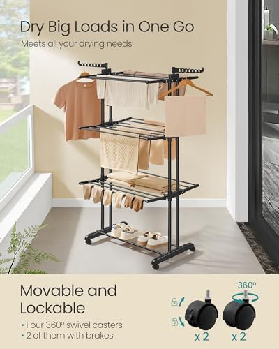 Four tier rolling stainless steel laundry rack — photo 3
