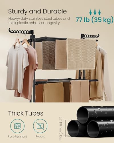 Four tier rolling stainless steel laundry rack — photo 4