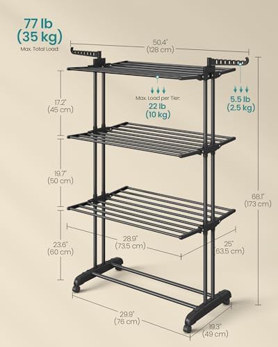 Four tier rolling stainless steel laundry rack — photo 5