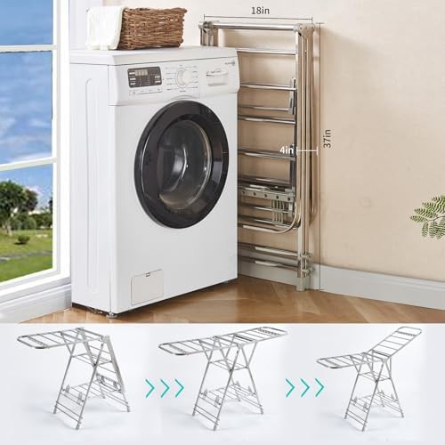 Stainless steel rolling shoe rack dryer — photo 5