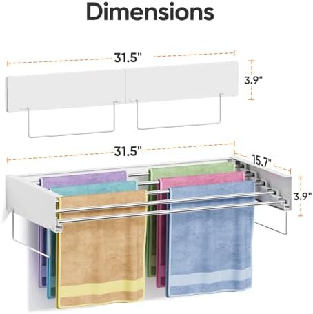 Wall mounted five rod collapsible dryer — photo 2