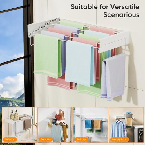 Wall mounted five rod collapsible dryer — photo 5