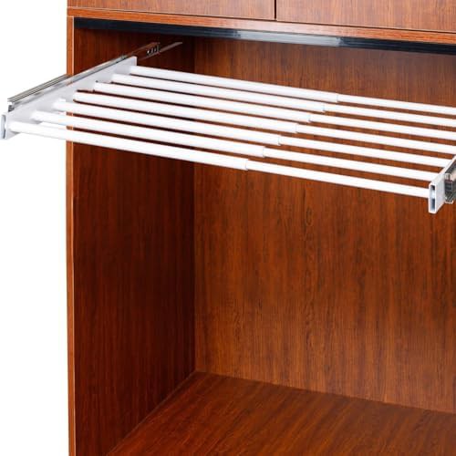 Under cabinet retractable clothes drying rack