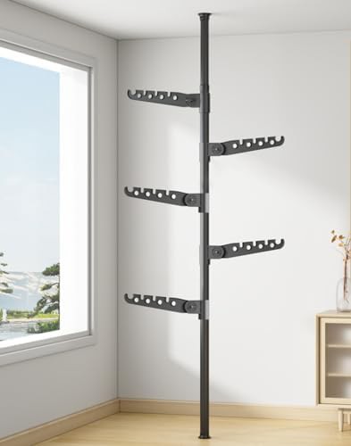 Telescopic clothes drying rack garment stand