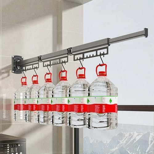 Tri-fold wall mounted retractable grey rack — photo 5