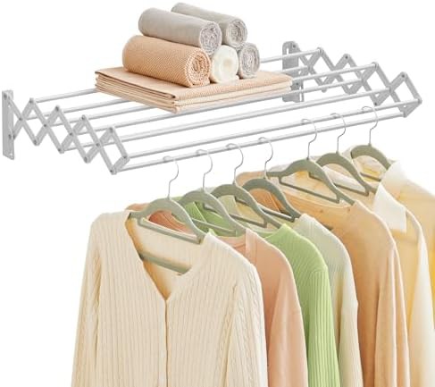 Retractable wall mounted dryer with nine rods
