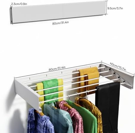 Concealed wall mounted rack with five poles — photo 4