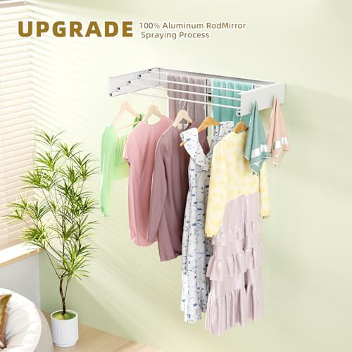 Retractable wall mounted laundry drying rack 23.6 in — photo 3