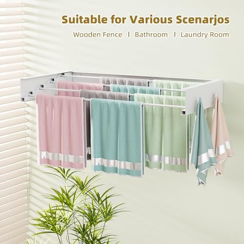Retractable wall mounted laundry drying rack 23.6 in — photo 5
