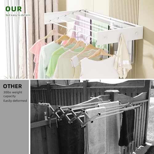 Wall mounted hidden indoor drying rack 32 in — photo 4