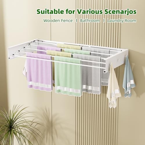 Wall mounted hidden indoor drying rack 32 in — photo 5