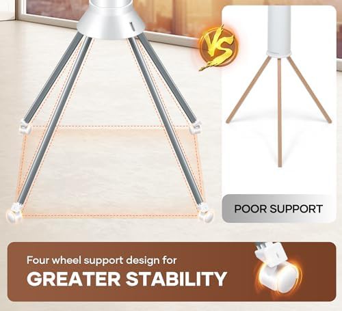 White tripod folding rack with wheels — photo 4