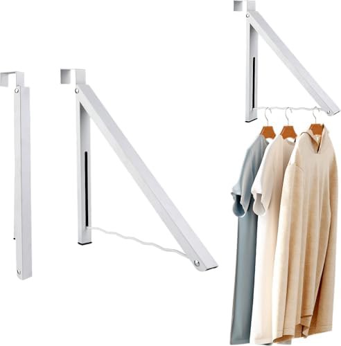 White retractable over the door rack