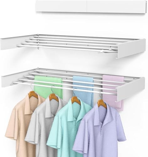 Wall mounted foldable laundry rack