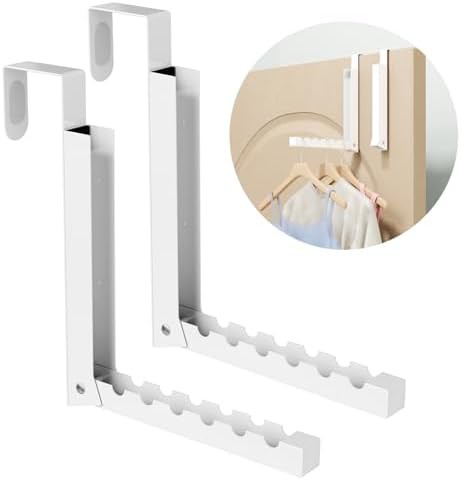 Foldable over the door laundry drying rack