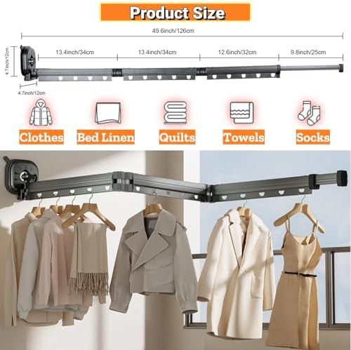 Tri-fold retractable suction cup wall rack — photo 4